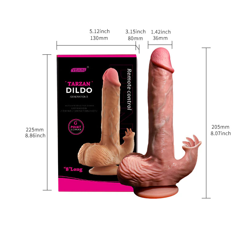 Tarzan XL Realistic Dildo – Extra Large Suction Cup Silicone Dildo (225mm)