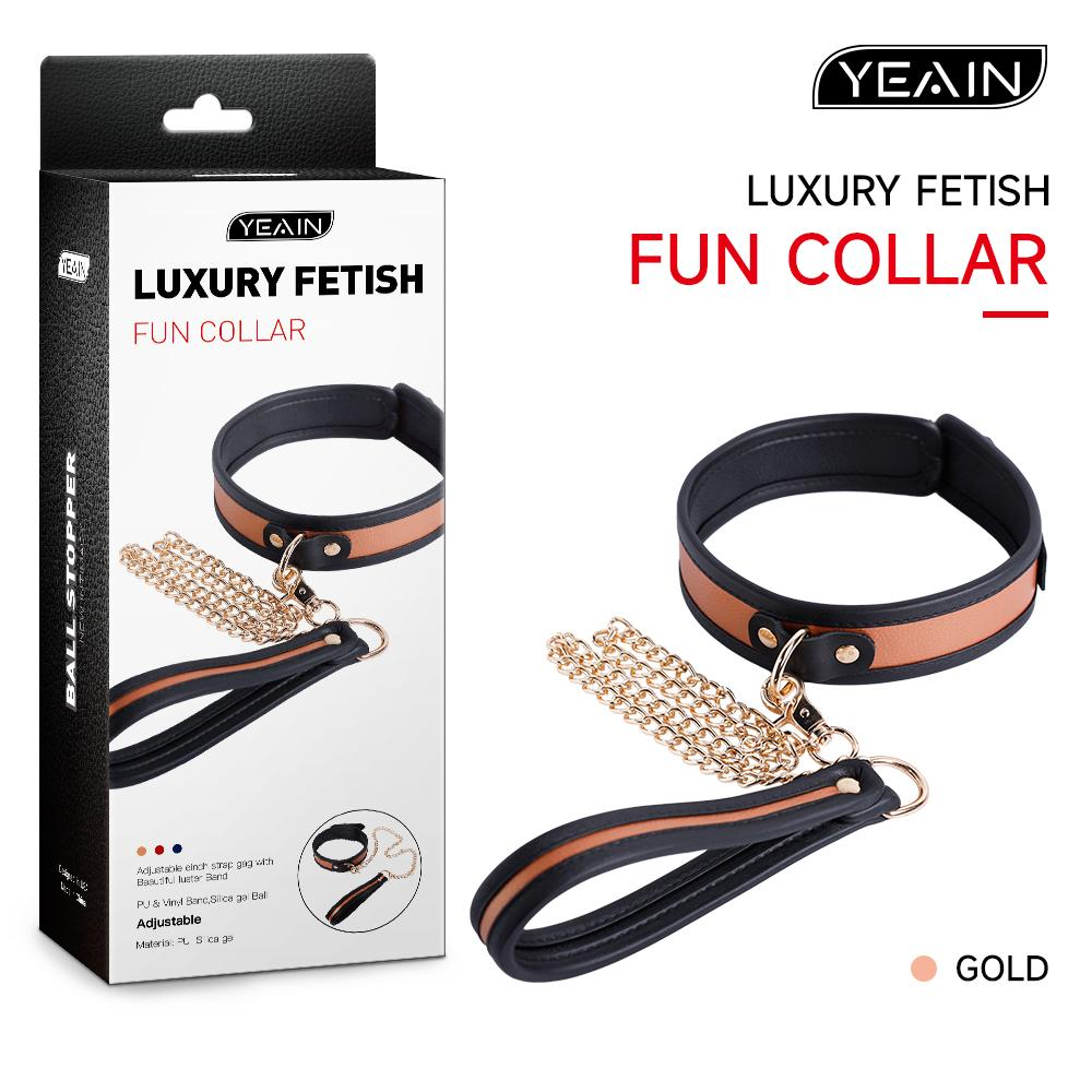 Luxury Fetish Fun Collar & Leash – Premium Adjustable BDSM Collar