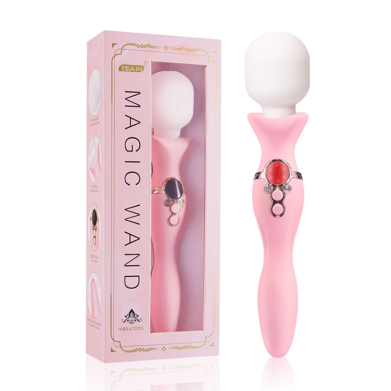Magic Wand Massager – USB Rechargeable 10-Mode Powerful Wand Vibrator - Pleazure Code